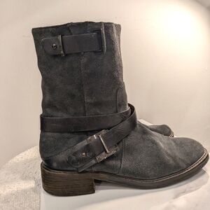 Louise et Cie Grey Suede Moto Booties